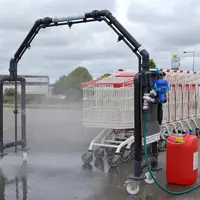 L'arche de désinfection peut désinfecter 15 chariots en moins d'une minute. © Ocene