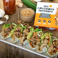La gamme de la start-up comprend des "steaks, aiguillette et nuggets végétaux". © Nouveaux Fermiers
