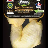 Quinze à vingt pour cent du poulet label rouge est découpé. © Les éleveurs de la Champagne