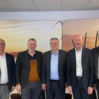 De gauche à droite, Pierre Flue Sainte-Marie, directeur du pôle semences, Jean-Louis Zwick, directeur du pôle agricole, Michel Prugue, président, Paul