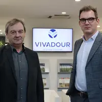 Jean-Marc Gassiot-Bitalis, président et Nicolas Escamez, directeur de la stratégie et du développement coopératif du groupe Vivadour.La nouvelle ident