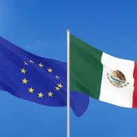 drapeau mexicain et Union européenne