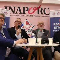 Les représentants des interprofessions au salon de l’agriculture le 23 février pour la présentation du manifeste.