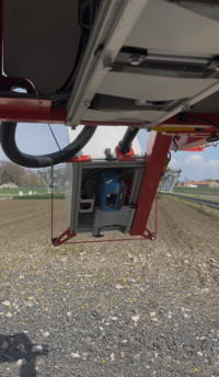 Tête de le PhénoMobile, équipée de caméras visibles et de scanners lasers.