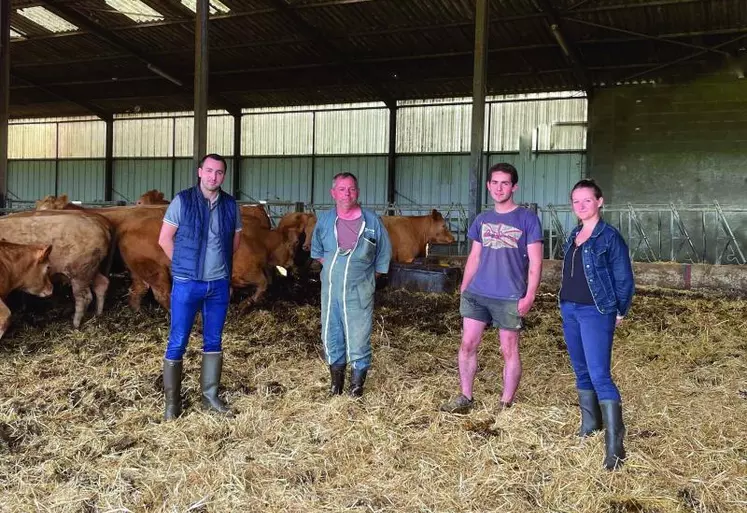 Nicolas Niel (Viandes de Bresse), Lionel et Thomas Dumont (Gaec MDL), Mélanie Genty (Sicagieb).