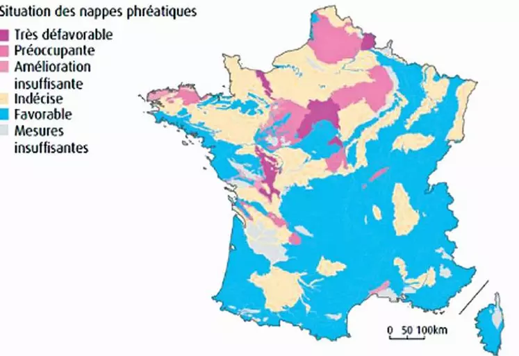 Des cartes faisant état de la bonne qualité des eaux présentées en session comme autant de preuves à la décharge du monde agricole.