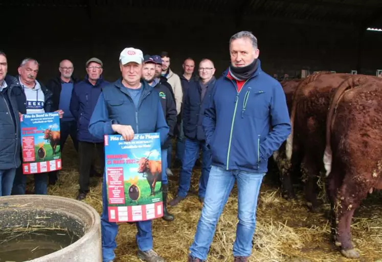 Une partie des organisateurs et partenaires du Boeuf de Pâques, dont les éleveurs, les bénévoles de Lafeuillade animations, la municipalité, la MFR de Marcolès, le centre Leclerc...