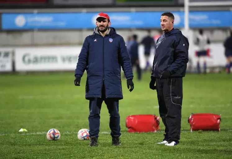 Mathieu Lescure et Maxime Petitjean, juste avant le match face à Béziers.