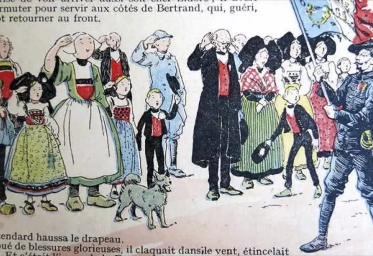 Les histoires de « Bécassine Pendant la guerre », « Bécassine chez les Alliés » et « Bécassine mobilisée » paraissent successivement en 1916, 1917 et 1918, sous forme d'album.