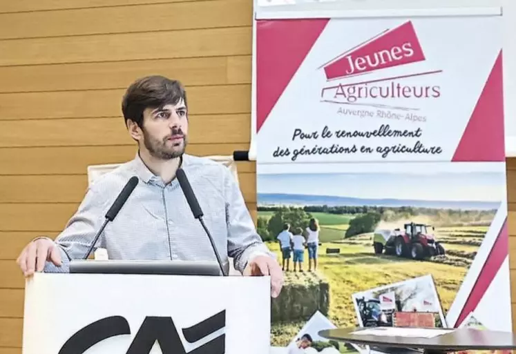 Clément Rivoire, vice-président de Jeunes agriculteurs Auvergne-Rhône-Alpes en charge du dossier installation.