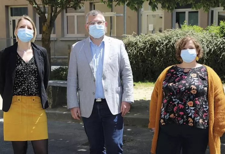 Élodie Marcouly, Michel Robilliart et Marie Comte.