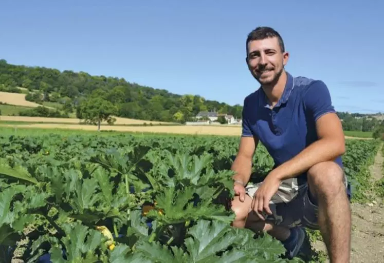 Au milieu de ses melons, Nicolas Chatard goûte la satisfaction d’avoir relevé le défi de la production maraîchère.