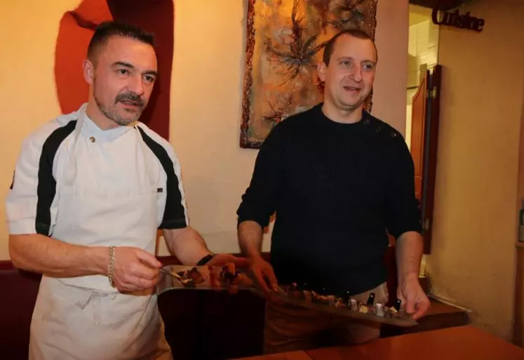 Frédérick Boutet (à gauche) et Martial Paulet présentenront leurs créations culinaires à base de truffe.