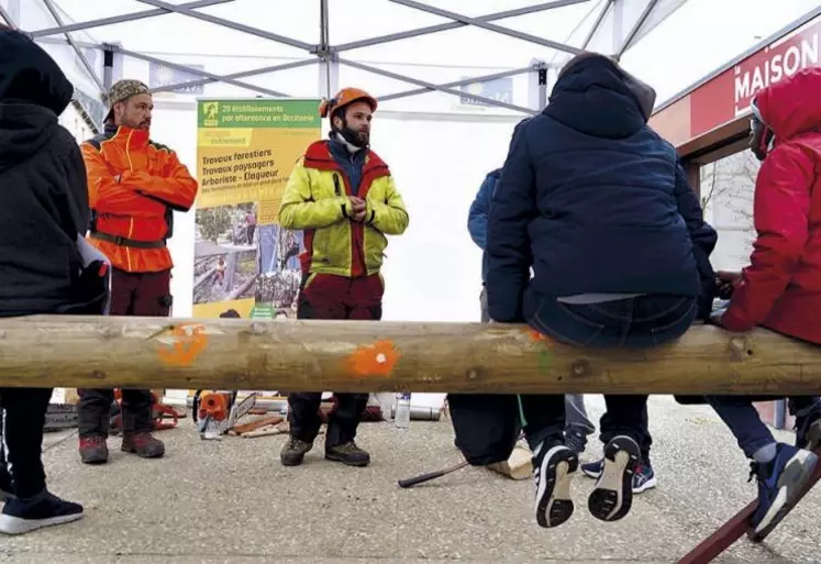 Le 25 novembre, les apprentis de la Maison familiale rurale de Javols sont venus présenter les métiers du bois et de la foresterie à Mende. Une façon de briser les clichés sur une filière méconnue et qui peine à recruter.