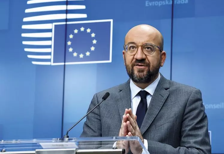 Charles Michel en conférence de presse, président du Conseil européen.