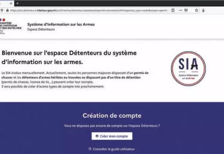 Tous les chasseurs de France doivent avoir ouvert un compte SIA (Système d’information sur les armes) pour déclarer leurs armes en ligne avant le 31 décembre 2023.