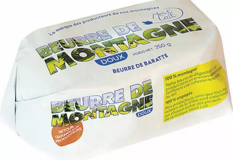 Le beurre de baratte Mont Lait, nouveau venu de la gamme.