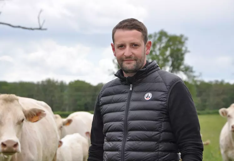 Tomas Dufrègne est le nouveau président des JA de l'Allier. Il est éleveur de vaches de races charolaise sur la commune de Saint-Menoux dans l'Allier.