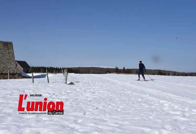 Un skieur de dos