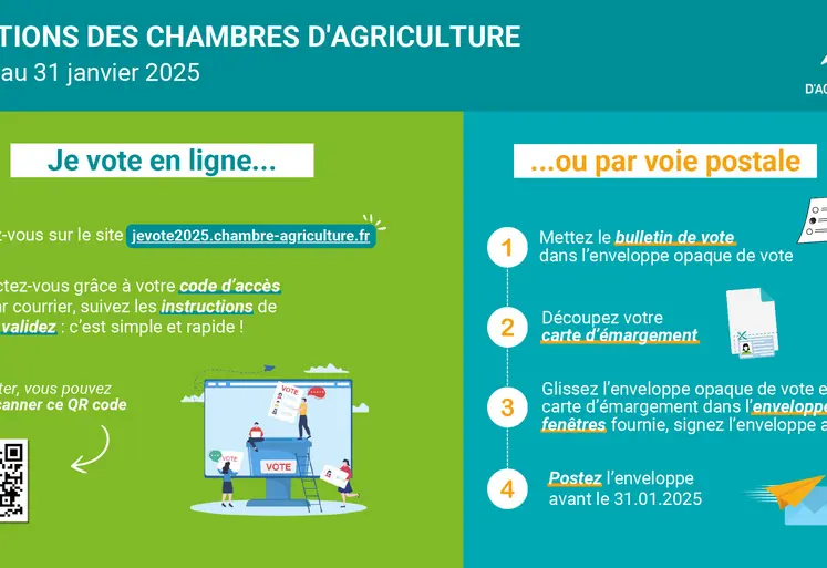 Marche à suivre pour voter par correspondance et en ligne