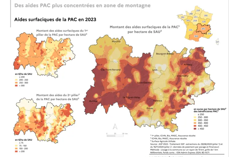 Le poids des aides de la PAC dans la région est l'un des éléments analysés par le panorama de l'agriculture en Auvergne-Rhône-Alpes présenté, lundi après-midi, à la session de la Chambre régionale par Sean Healy, chef de service statistiques.