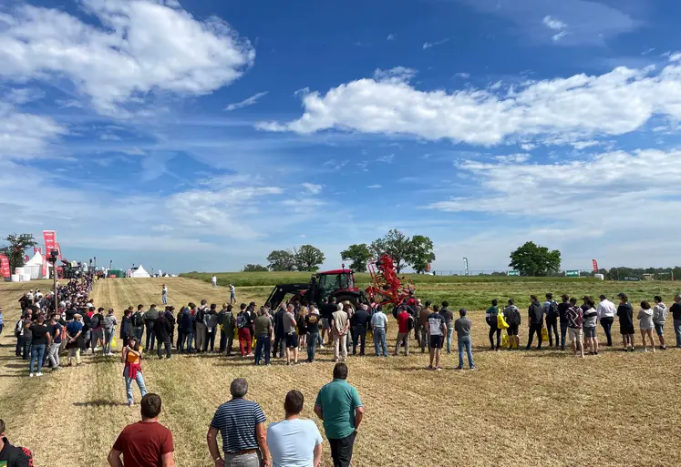 une foule sur des parcelles 