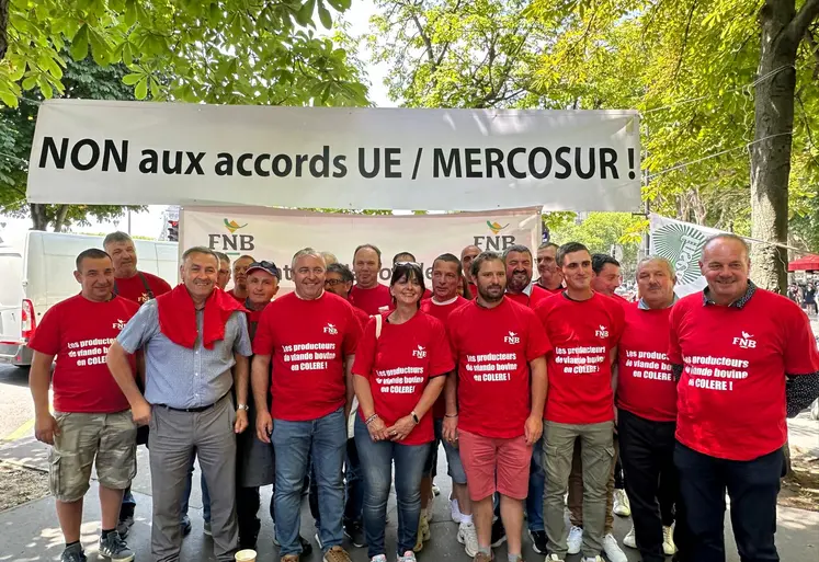 Les éleveurs se sont retrouvés à proximité de l'ambassade du Brésil à Paris.