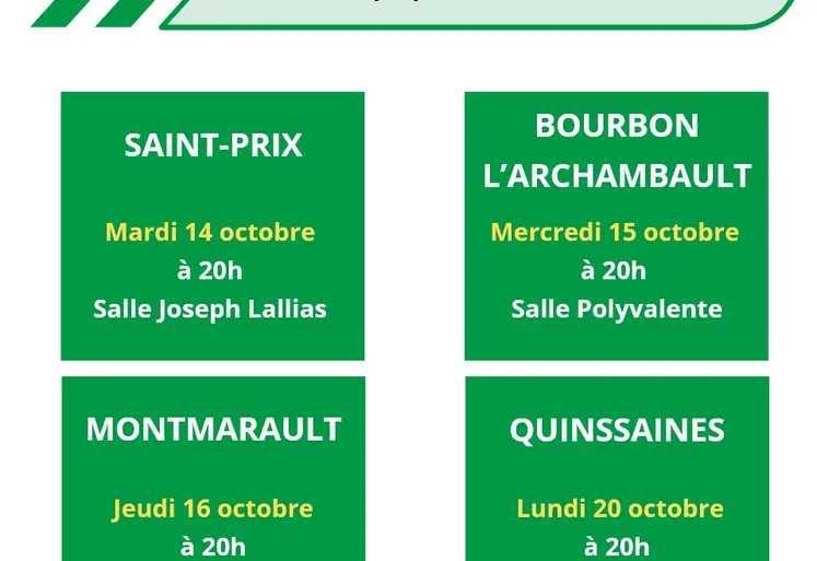 dates des réunions