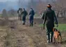 des chasseurs avec un chien