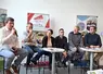 Lors du Conseil Fédéral FDSEA/JA 43 : Romain Deleris (JA Nat), Anthony Fayolle et Virginie Crespy (secrétaires généraux FDSEA et JA 43), Julien Duplomb (président JA43), Luc Smessaert (vice-président FNSEA) et Nicolas Merle (président FDSEA43). 