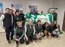 Exposants et organisateurs du stand Haute-Loire devant la mascotte.