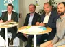 De gauche à droite : Bruno Tardieu président de CACO, Yann de Roquefeuil, directeur général adjoint, Guillaume Metz, président de Tech-Ovin, Nicolas Faurie, directeur de Tech-Ovin