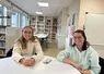Camille Quincampoix et Océane Gillet au centre de documentation et d'information (CDI) du lycée agricole d'Ahun.