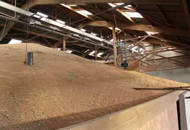 stock de grains dans un hangar