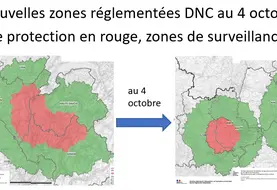carte montrant le passage en zone de surveillance de la zone de protection savoyarde initiale.