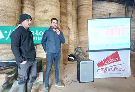 Pierre Pralong et Julien Duplomb lors du dernier "Rendez-vous en terrain JA" à Félines. 