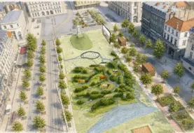 Reconstitution de la place de Jaude au moment de l'évènement Pâture.