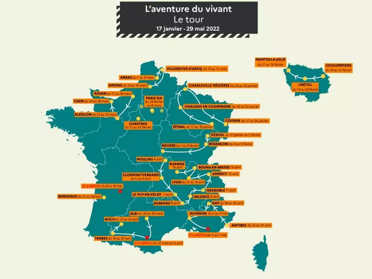 L’ Aventure du Vivant – Le Tour passera en Auvergne-Rhône-Alpes du 4 au 16 avril 2022.