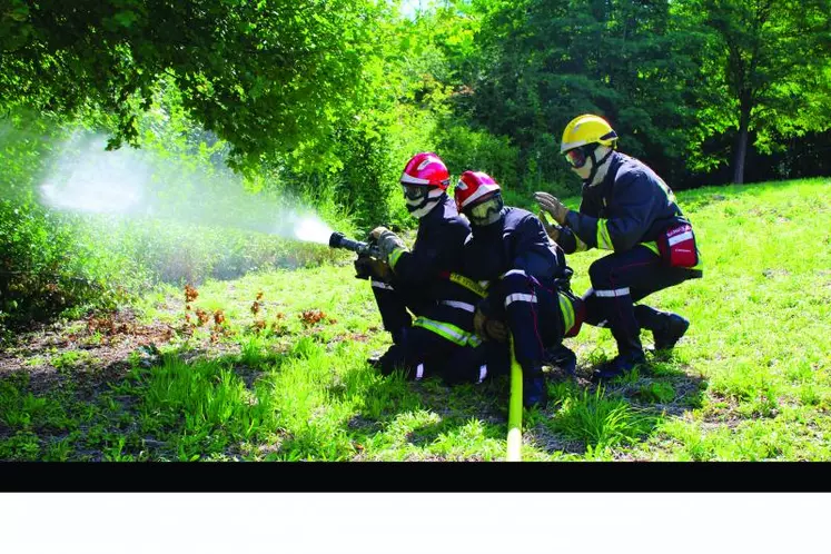 Les pompiers du centre de secours de Vichy, lors d'un entrainement.