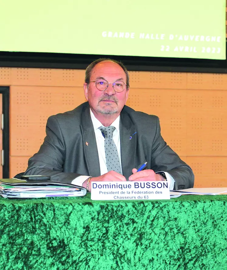 Dominique Busson, président de la fédération des chasseurs du Puy-de-Dôme.