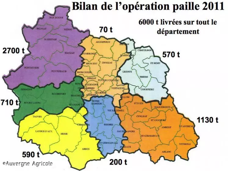 Répartition de l'opération sur l'ensemble du département