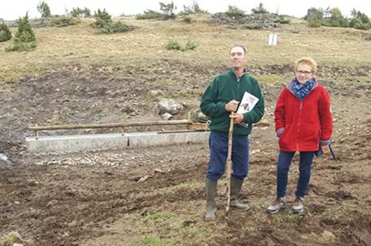 Au Gaec Marc et Michèle à Saint-Genès-Champespe, les éleveurs ont recapté les sources pour abreuver leurs animaux.