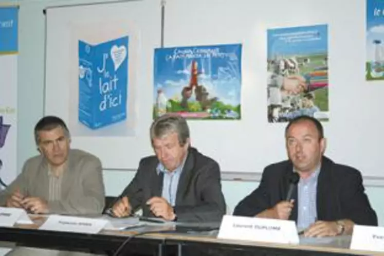 De gauche à droite : Damien Lacombe, François Iches et Laurent Duplomb.