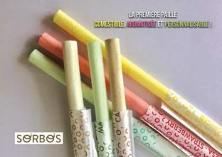 Sorbos est la première paille comestible et aromatisée du marché. Plusieurs parfums existent : Fraise, Citron, Citron vert, Gingembre, Pomme verte, Cannelle, Neutre ou Chocolat.