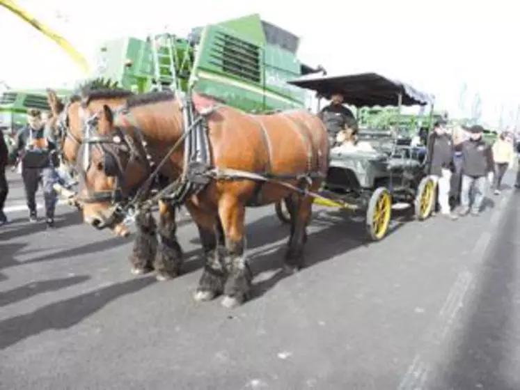 Aux rênes d’une calèche deux chevaux, les Attelages des Combrailles assurent le ramassage des containers et proposent une visite sur roues aux visiteurs les plus curieux.
