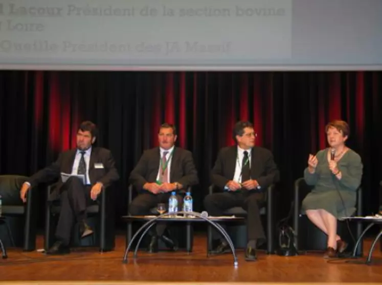 C.Guy Quint, députée européenne, répond aux professionnels, L.Guyau, J.Chazalet et D.Barrau