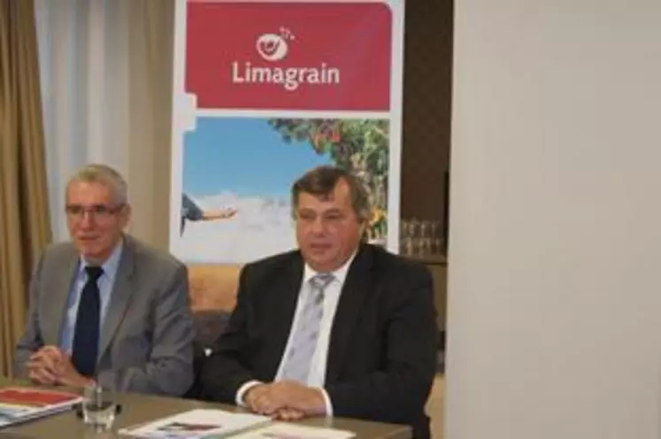 Daniel Cheron et Jean-Yves Foucault ont présenté, à la presse, les résultats de l'exercice 2012-2013 du Groupe Limagrain.
