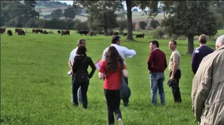 Visite d'une exploitation pour les délégations internationales dans le cadre du Sommet de l'élevage 2013.