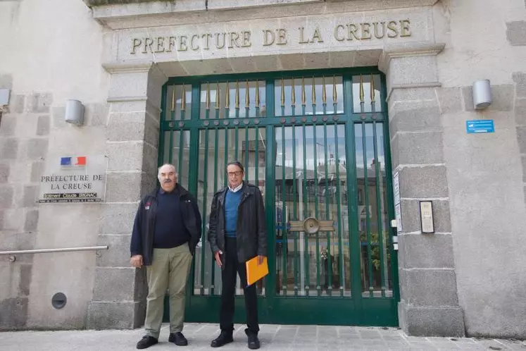 Philippe Monteil et Jean-Philippe Viollet, co-présidents de l'Adeeparc à l'issue de leur rencontre avec Madame la Préfète.