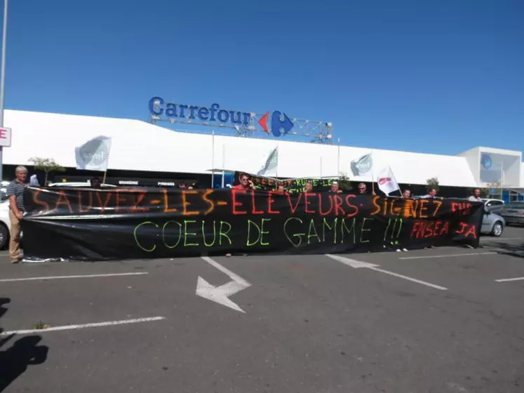 Devant le magasin Carrefour de Lormont (33)